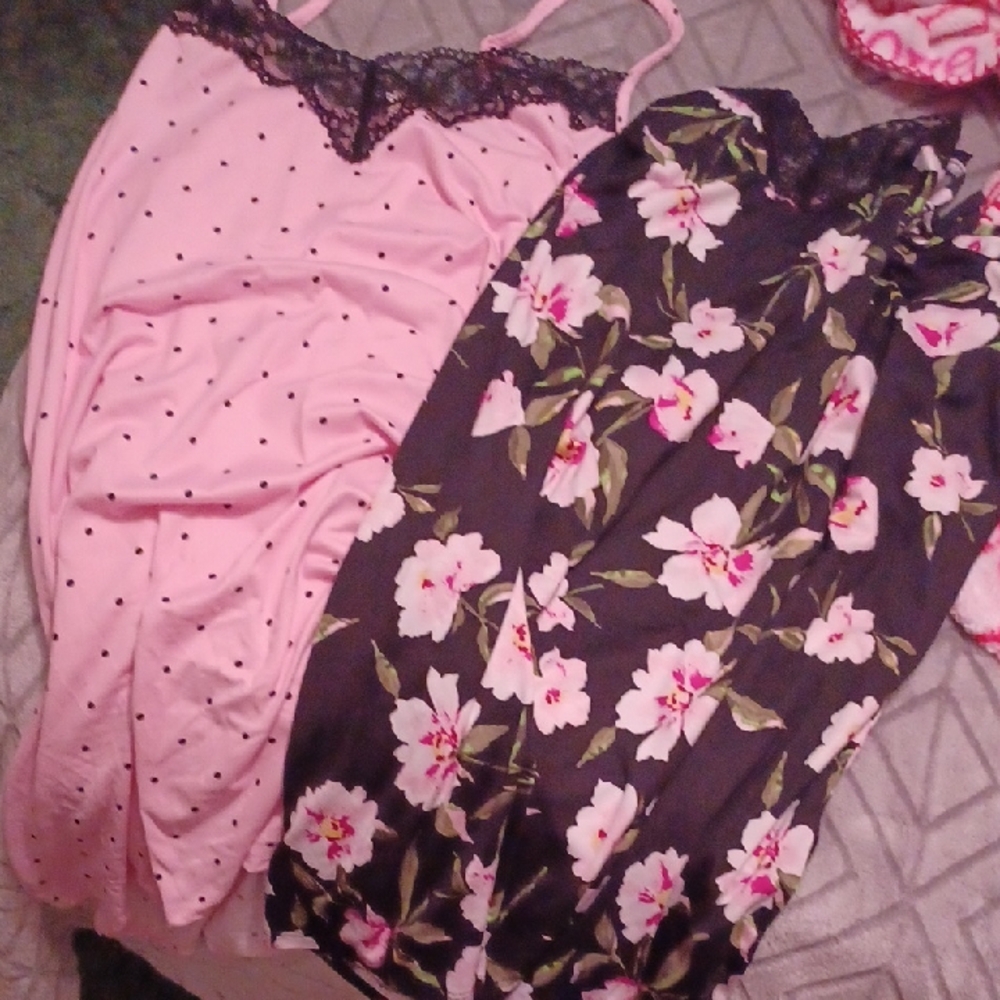 Joyspun Set Of 2 Chemise Polka Dot Floral Large